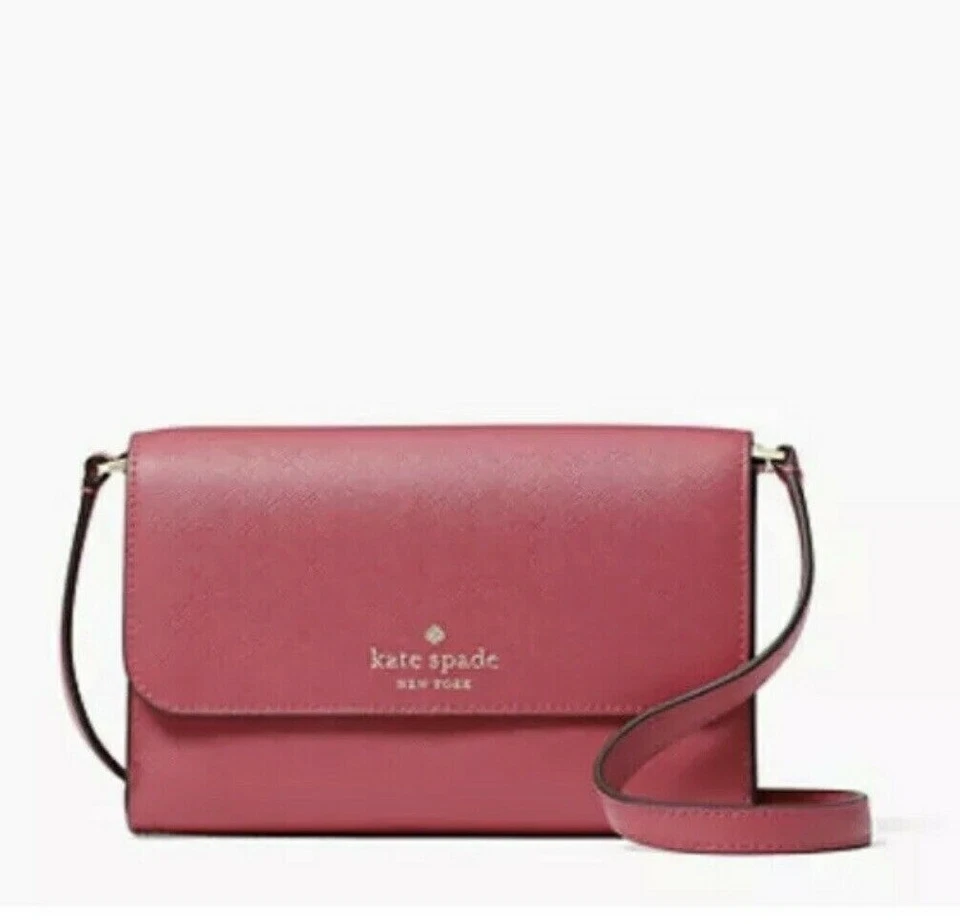 Kate Spade Brynn Small Flap Crossbody Bag Clutch, Pink Ruby K4804 NWT