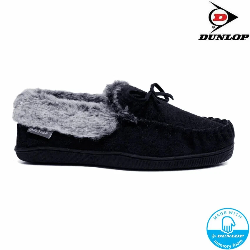 WOMENS MOCCASIN WARM SLIPPERS FAUX SUEDE SHEEPSKIN LOAFERS LINED LADIES SHOES - Image 2 of 4