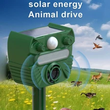 Solar Ultrasonic Animal Repeller for Squirrels Deer Outdoors Waterproof