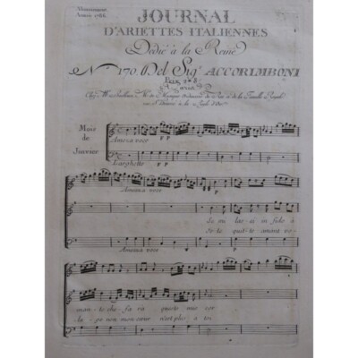 Accorimboni Agostino Se Halb Lasci IN Fido Gesang Orchester 1786