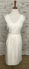 J.Crew white cotton eyelet cottagecore rom-com sleeveless A-line sundress Size 6