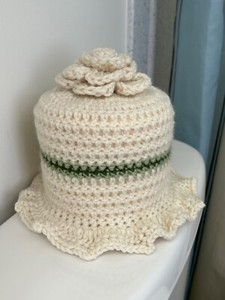 Toilet Paper Cover-Light Tan w/ Green