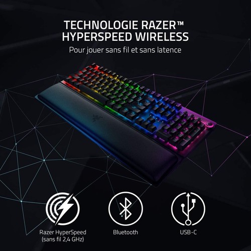 Razer BlackWidow V3 Pro Gaming Keyboard Dual Wireless Green Switches FR - Bild 2 von 3