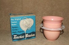 Vintage JL Caplin Teacher Beaker Pink Childs Training Cup Boxed England TV Prop
