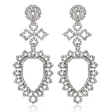 Fashion Silver Austrian Crystal Rhinestone Chandelier Dangle Earring Prom E119