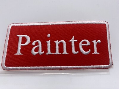 PAINTER NEW EMBROIDERED  SEW / IRON ON NAME PATCH 1-1/2  X3-1/2 ASSORTED COLORS