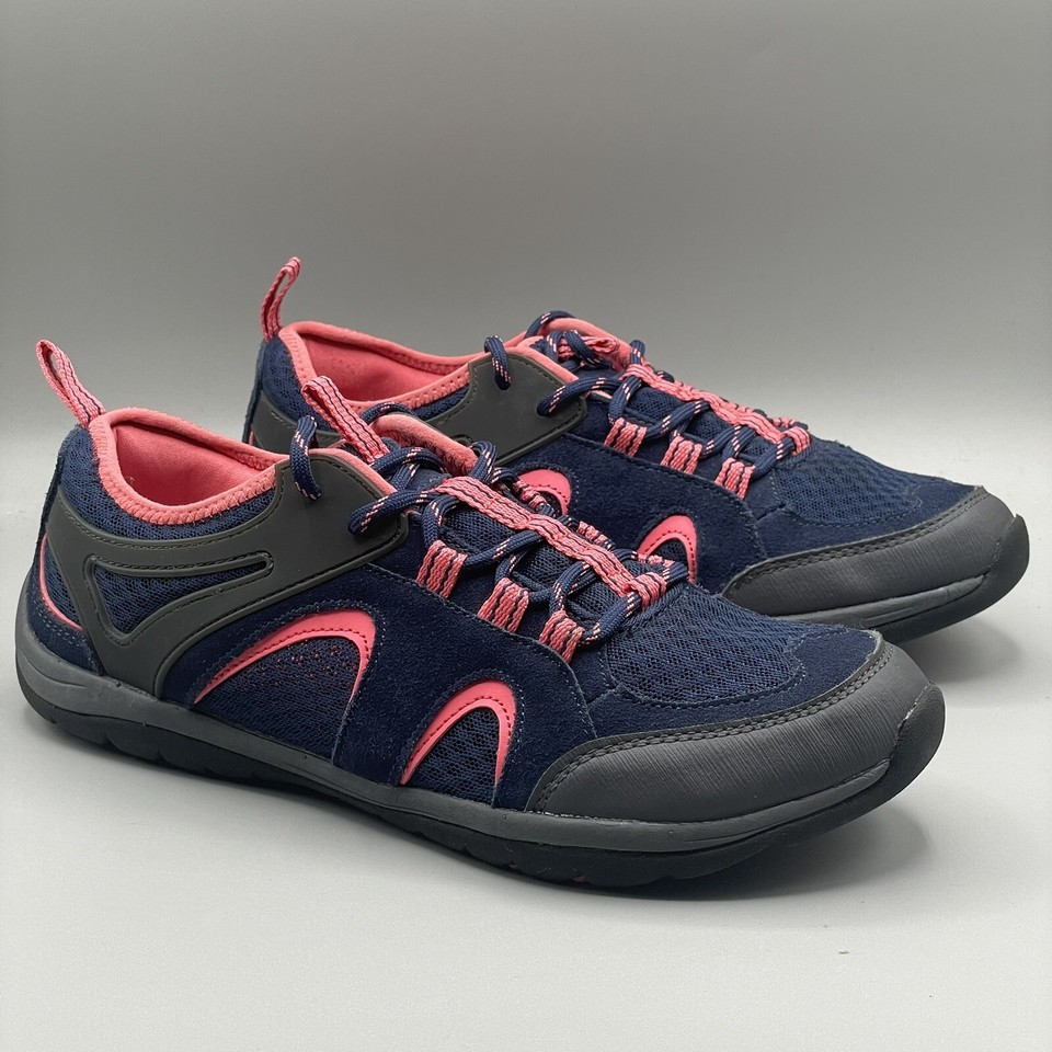 Lands' End Womens Trekker Light Trail Running Shoes Blue 428164 Lace Up