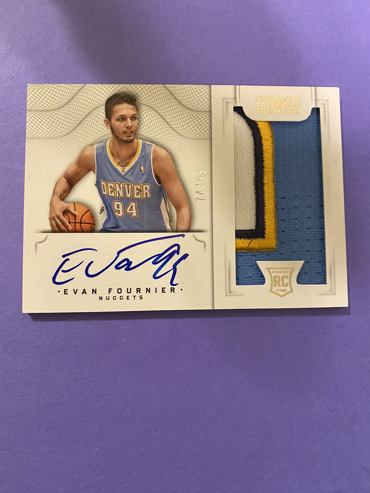 2012 Panini National Treasures Evan Fournier #170 Rookie Patch Auto RC RPA /99