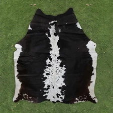 Hair on Cowhide Rug Real Cow Leather Skin Floor Carpet Natural Rug 64x62" CC1328