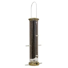 Aspects Quick-Clean Tube Bird Feeder with 8 Ports, 1.25 Quart Capacity, Brass