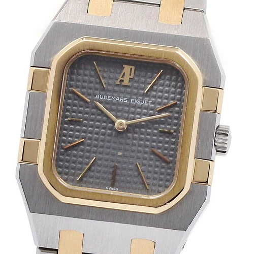 AUDEMARS PIGUET Royal oak Square YG 2tone Gray Dial Quartz Ladies Watch_831137
