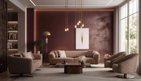 Sofa Sessel Wohnzimmer Braun Stil Modern Bequem Komfortabel