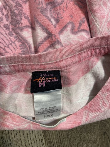 Vintage Y2K Disney Hannah Montana Pink Tee Shirt 6x - Picture 3 of 5