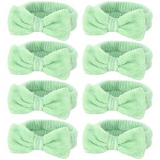 Terry Cloth Spa Headbands for Women 8 Pack Makeup Bow Skincare