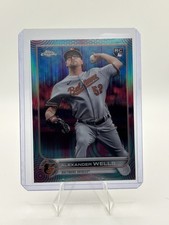 2022 Topps Chrome Sonic Alex Wells #49 Aqua Pink Sonic Pulse Refractor /199 (RC)