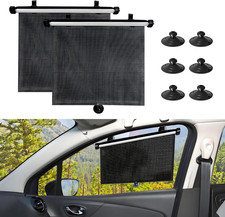 2PCS Car Window Shades for Baby, 17.72" 15.75" Retractable Roller Auto Side W...