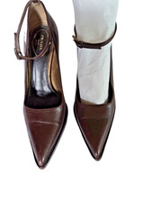 Prada Leather Mary Jane, Pointed Toe, Ankle Strap, Stiletto heel, platform 37EUC