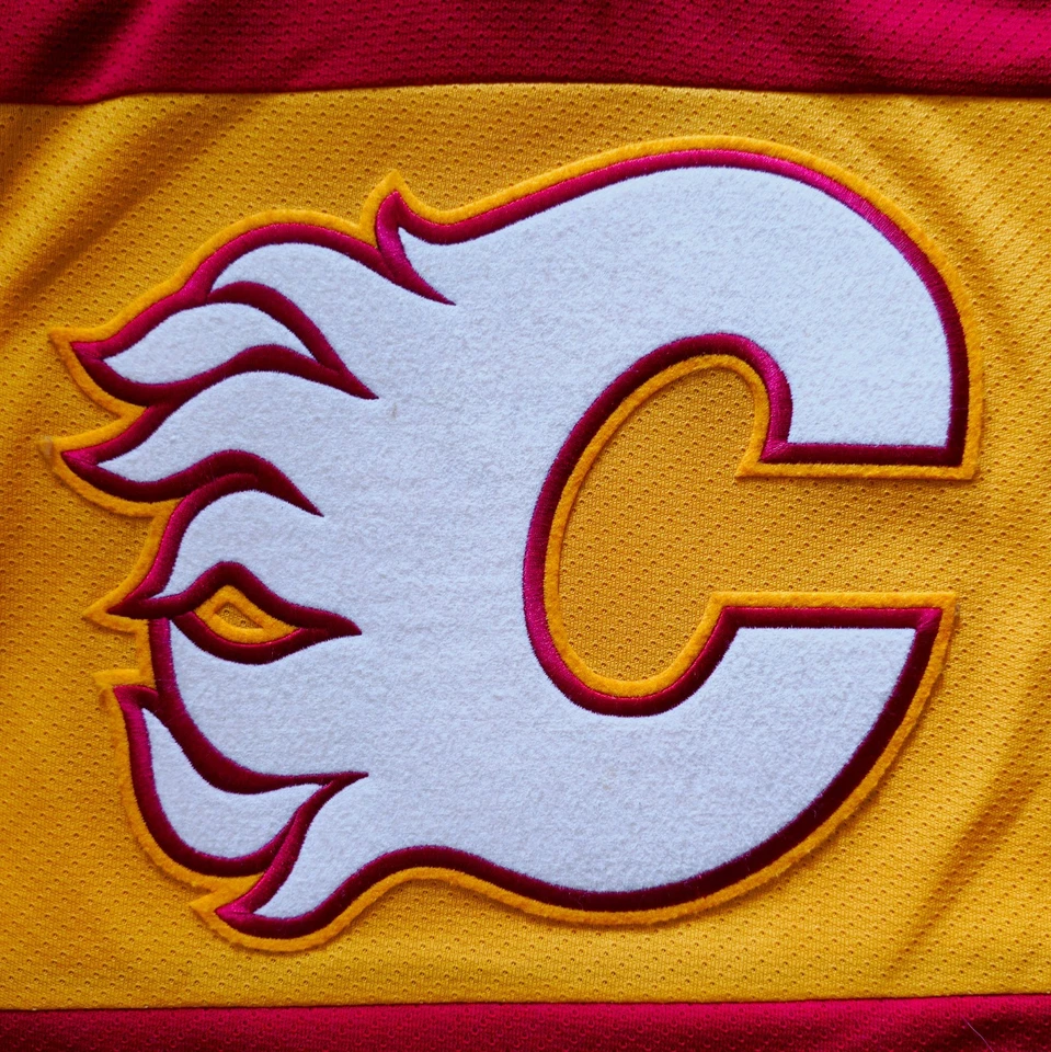 Camiseta deportiva Calgary Flames Jarome Iginla 2011 Heritage Classic Reebok NHL MICRÓFONO talla M Foto 4 de 4