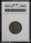 1914-D 5c Buffalo Nickel ANACS AU 50 | Soap Box