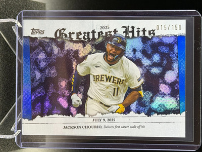 Jackson Chourio 2026 Topps Greatest Hits Blue Foil #15/150 - Milwaukee Brewers