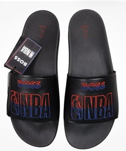 NEW Hugo BOSS NBA Logo Slides Sandals Casual Made in Italy Black Size 45‎ US 12 NEW Hugo BOSS NBA Logo Slides Sandals‎ Casual Made in Italy  main image 3