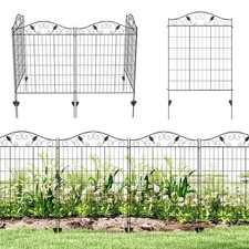 Outsunny Garden Decorative Fence 4 Panels 44in x 12ft Steel Wire Border Edging