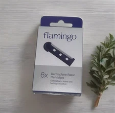 Flamingo Dermaplane Women's Stainless Steel Razor Refill Cartridges 6 Count Box