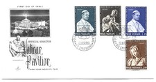 Vatican 1964 Sc #383-86 Pope Paul VI New York World's Fair ArtCraft  FDC