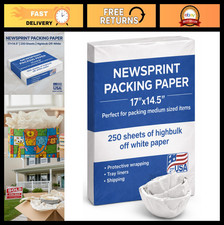 250 Sheets Newsprint Packing Paper for Moving & Shipping - 17"x14.5" - Fragile I