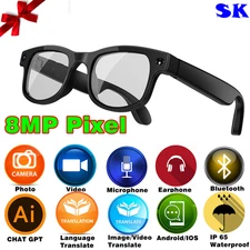 Bluetooth Smart Sunglasses Headphones With Stereo Speaker Smart Glasses Mic US