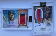 Two Cards - 2022 & 2023 Topps Dynasty Byron Buxton patch AUTO /10 Twins