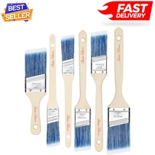 Bates- Paint Brushes 6 Pack Treated Wood Handle Paint Brushes for Walls...