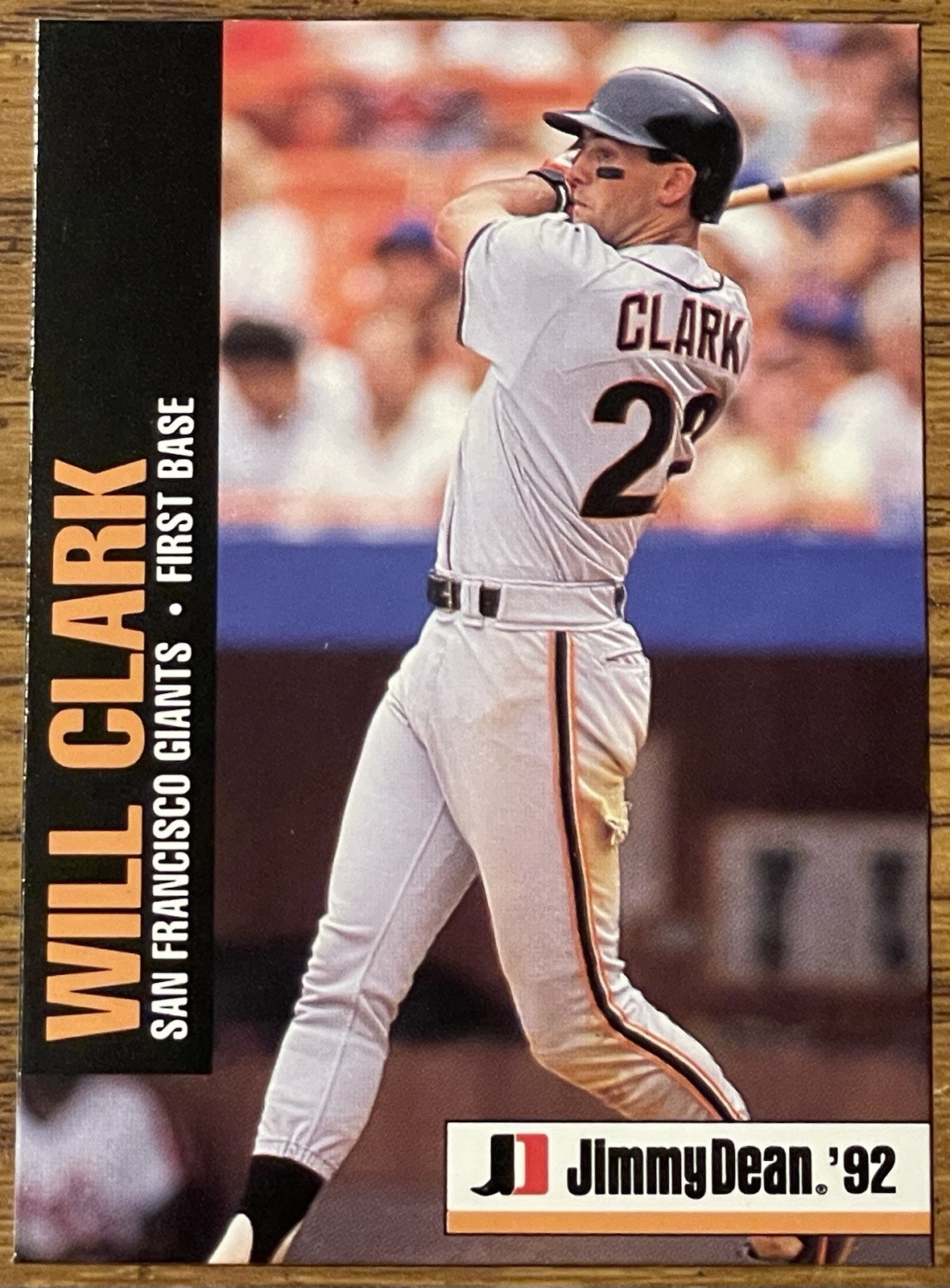 Will Clark 1992 Jimmy Dean Baseball Card #7 San Francisco Giants MLB Free Ship