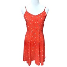 Gap Fit and Flare Cami Sundress Smocked Back Adjustable Strap Floral Orange  XS