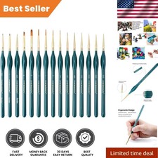 15-Piece Fine Detail Paintbrush Set for Acrylics  Watercolors - Precision Tool