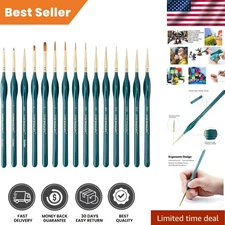 15-Piece Fine Detail Paintbrush Set for Acrylics & Watercolors - Precision Tool