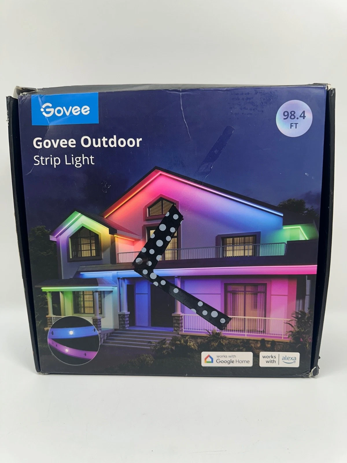 Govee Outdoor Strip Light H6176-RGBIC, Wi-Fi Smart App Control, 98.4ft