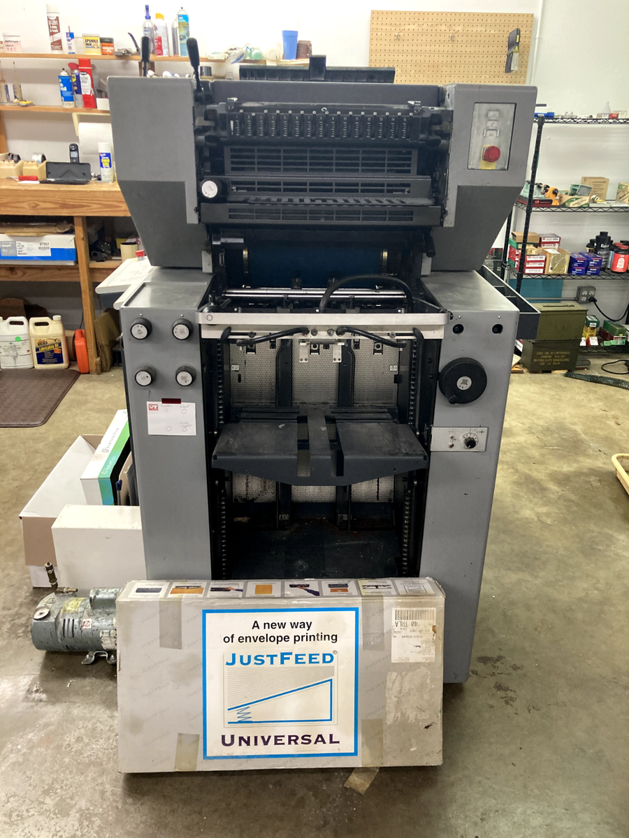 HEIDELBERG QM 46-2 Printing Press, plate punch and envelope feeder