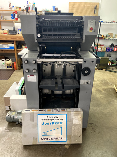HEIDELBERG QM 46-2 Printing Press, plate punch and envelope feeder