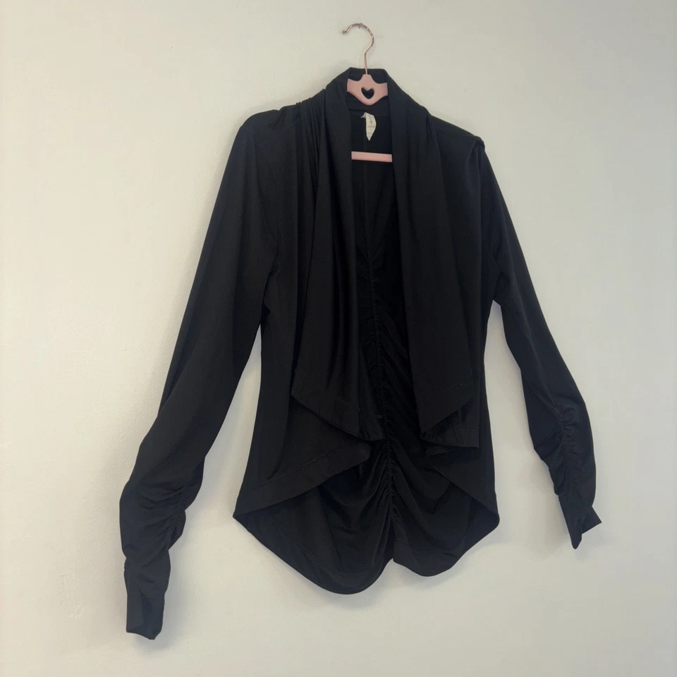 Suéter Ideology Talla Lg Frente Abierto Grueso Tejido Cárdigan Volantes En Capas Fruncido Foto 2 de 4