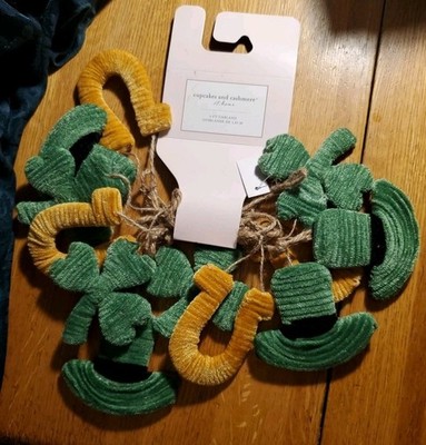 Cupcakes And Cashmere St. Patrick's Day 6ft Plush Garland Lucky Clover Hats