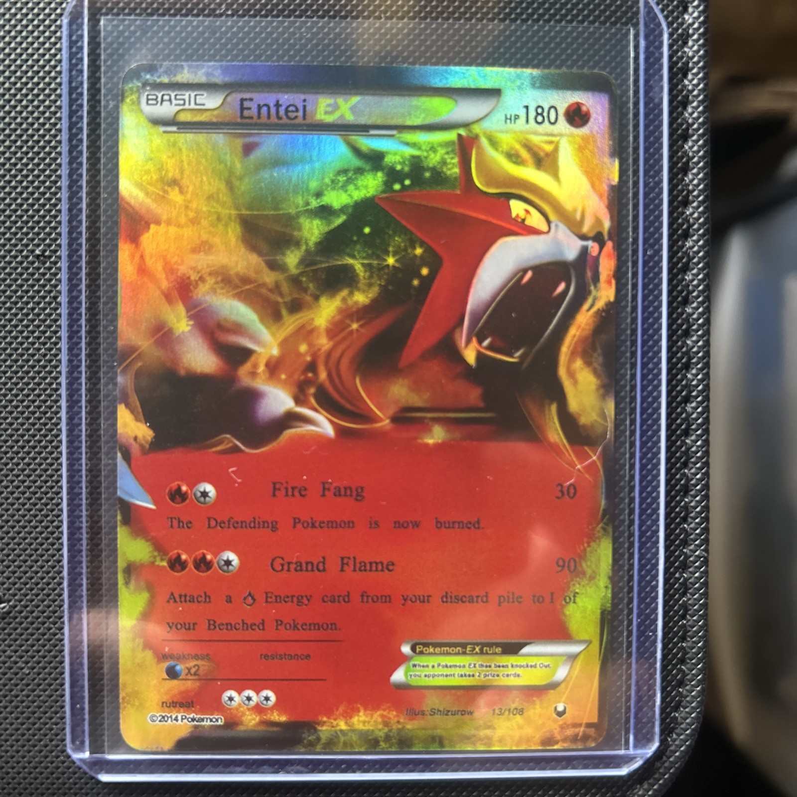 Entei EX - 13/108 - Pokemon Dark Explorers Black & White Ultra Rare Card NM