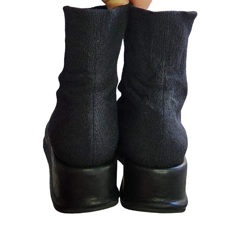 Bota Robert Clergerie Quaras plataforma de malha elástica couro vintage - Imagem 4 de 4