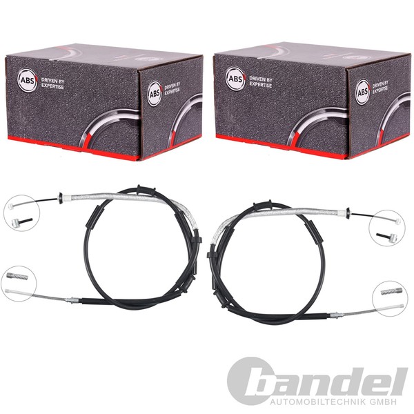2X A.B.S. Handbremsseile Hinten Passend FüR Fiat 500L Trommelbremse Links+Rechts-image
