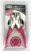 Crop-A-Dile We R Memory Keepers Hole Punch Eyelet Setter Tool Pink Handle