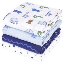 4 Pack Baby Muslin Swaddle Blankets, 100 Cotton and Ultra Soft Breathable Re...