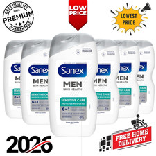 Sanex Men Skin Health Sensitive Care Shower Gel 400ml x 6 - men’s body wash - 6.92 per litre