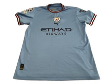 Puma Manchester City Soccer Jersey Men's Large 2022/2023 Home Kit Blue Football