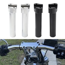 Black 6" Straight Handlebar Risers For Harley 1" Bar Heritage Softail Dyna FXD