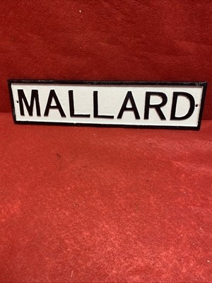 MALLARD großes Gusseisen Schild Vintage Zug Eisenbahn Dekor Wandbild Plakette gratis PP